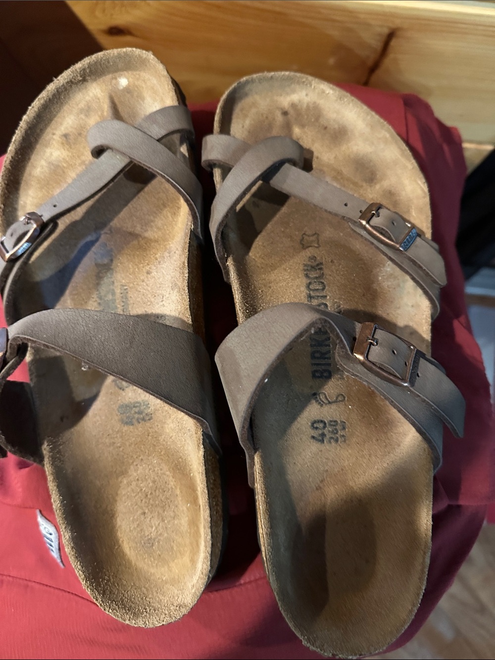 Birkenstock Brown Cross-Strap Sandals with Buckles